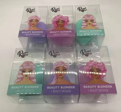 Pack de 6 licuadoras de belleza de látex impecable de maquillaje con 3 colores de moda Foto 1 de 4