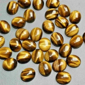 Wholesale Lot 10x8mm Oval Cabochon Natural Tiger's Eye Loose Calibrated Gemstone - Picture 1 of 3