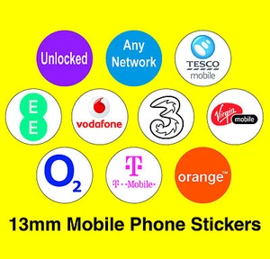Mobile Phone Network Stickers - T Mobile / Unlocked / Any Network / Vodafone - Picture 1 of 11