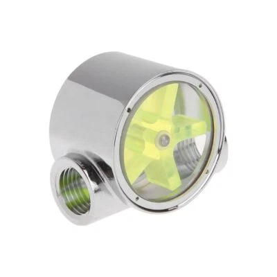 2 Ways PC Water Cooling Flow Indicator G1/4 Thread Cooling Meter Copper Chromed - Image 1 of 4
