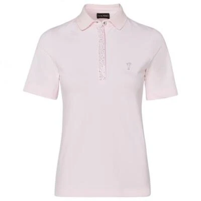 NWT Golfino Ladies SPARKLING SUN PROTECT SHORT SLEEVE POLO  2339121 302 Rose 2 - Image 1 of 4