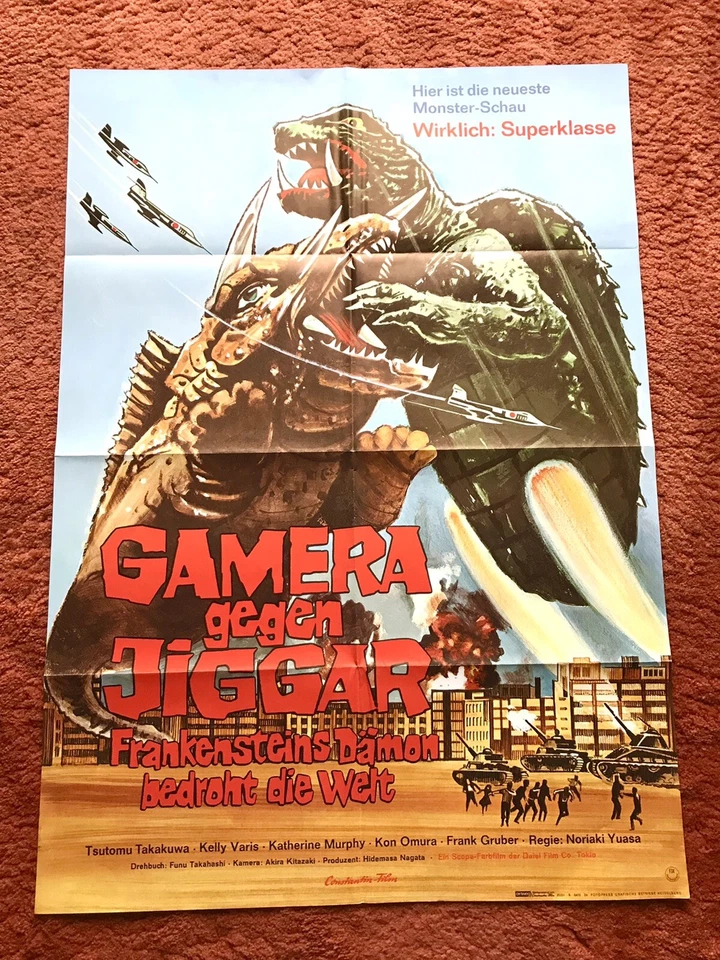 Gamera gegen Jiggar - Frankensteins Monster …. Kinoplakat Poster A1, Godzilla - Bild 1 von 1