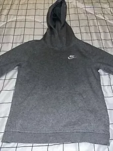 Nike Hoodie Youth Size Large Embroidered Sweatshirt Gray - Picture 1 of 3