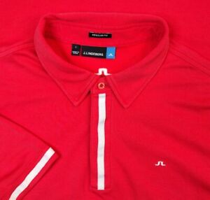  J Lindeberg Lino Regular Tech Mesh Jersey Golf Polo Shirt Reg Fit Men's Large