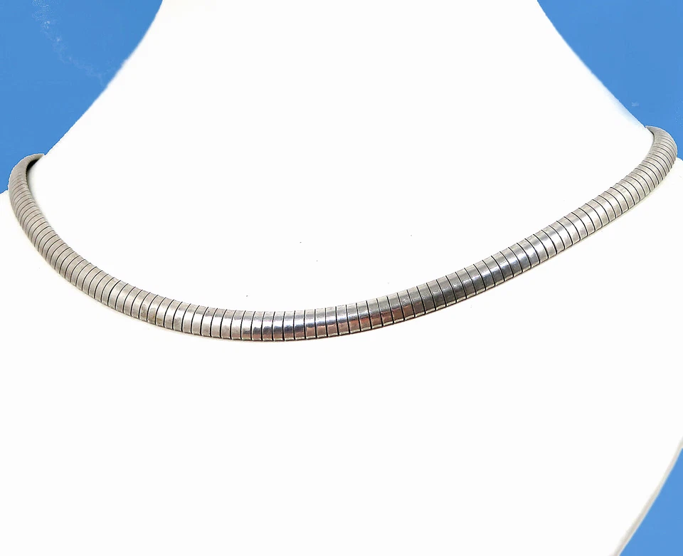 Collana Flessibile In Argento ° ARGENTO STERLING ° Collana ° Collana - Immagine 1 di 4