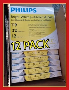 12 PACK Philips Bright White 32-Watt 12-Inch T9 Light Bulb 1-1/8" FC12T9 NEW BOX - Picture 1 of 8