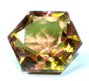 Piedra preciosa suelta hexagonal certificada andaluza cambiante de color natural GIE de 16,20 quilates - Imagen 1 de 10