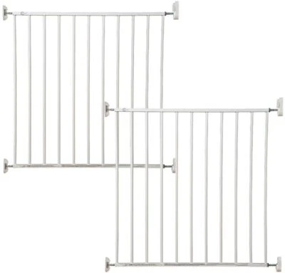 Callowesse© Screwfit Metal Stair Gate 76-81cm, White. Baby / Dog Gate - 2 Pack