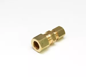 3/8 - 1/4 OD Compression Copper Tube Union Straight Joiner Fitting Air Gas Water - Picture 1 of 5