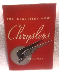 Vintage Chrysler Automobile Original 1936 Advertising Sales Brochure Booklet  - Picture 1 of 14