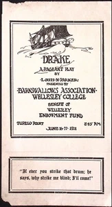 1924 Drake A Pageant Play PROGRAMA Barnswallows Association Wellesly College - Imagen 1 de 4