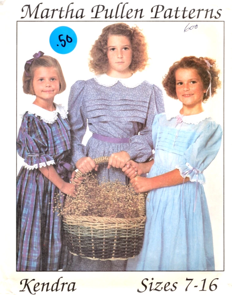 KENDRA Girl's Dress Sewing Pattern by Martha Pullen Child Sizes 7 to 16 - Image 1 of 2