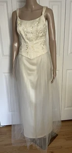 Vtg Blondie Nites Jaslene Size 5 - 6 Pale Yellow Top Tulle Skirt 2 Pc Gown Dress - Picture 1 of 19