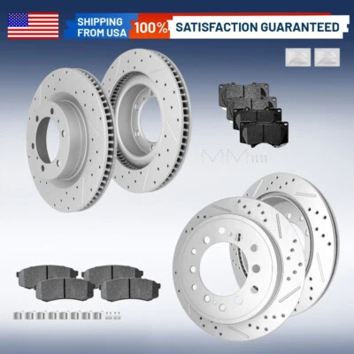 Rotores ranurados perforados delanteros y traseros almohadillas de cerámica para Toyota 4Runner Lexus GX460 Foto 1 de 4