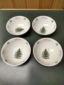 Set of 4 Spode Christmas Tree 2021 Annual Revere bowl Holiday Believe Love Joy - Picture 1 of 5