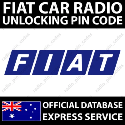 FIAT RADIO PIN CODE BLAUPUNKT BOSCH CONTINENTAL DAIICHI MOPAR VP1 VP2 FL MP3 CD - Image 1 of 4