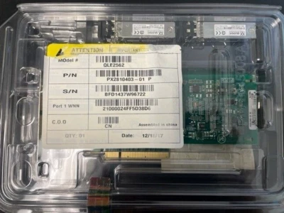 Brand New QLogic QLE2562 8GB Dual Port Fibre Channel w/ (2) Original QL SFPs - Image 1 of 2