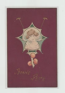 AK Handarbeit mit Zusätzen. Jugendstil Halskette. . CPA 3530 - Bild 1 von 2