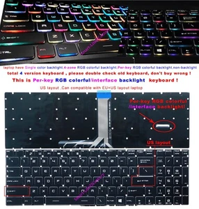 Nuevo teclado retroiluminado a todo color para MSI GT76 Titan 9SG-02 DT 9SF 9SG MS-17G1 - Imagen 1 de 6