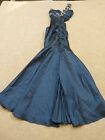 Cache Womens Size 2 Blue Strapless Beaded Gown Casual Gown 