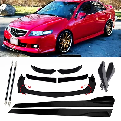 For Acura TSX Sedan Front Bumper Lip Spoiler Splitter Rear Lip Side Skirt Body - Image 1 of 4