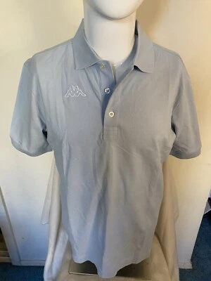 KAPPA Men Polo Shirt  Large Light Blue Cotton Three Button Collar Short Sleev - Image 1 of 4