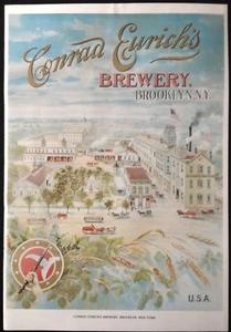 VINTAGE CONRAD EURICH'S BROOKLYN, NY. 1970'S LITHO REPRO OF C.1890 ART - Picture 1 of 2