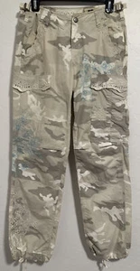 Da Nang Surplus Light Camo Beige Cargo Pants Embroidered Pockets Size Xsmal NWOT - Picture 1 of 12