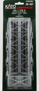 Kato N Scale ~New 2025~ UniTrack Double Truss Bridge 248mm 9 3/4″ Silver ~20-437 - Picture 1 of 2