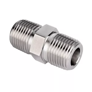 FITOK Pipe Fitting Hex Nipple 1/4'' Male NPT 316 SS 8000 psi, SS-PHN-NS4 - Picture 1 of 3