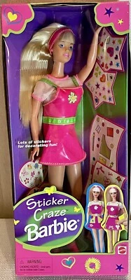 1997 Adesivo Louco Boneca Barbie com Adesivos Mattel #19224 - Imagem 1 de 4