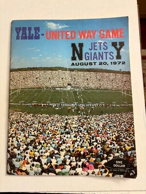 1972 (8/20) NY Giants vs NY Jets United Way Game NFL  Football Program Yale Bowl - Image 1 of 2