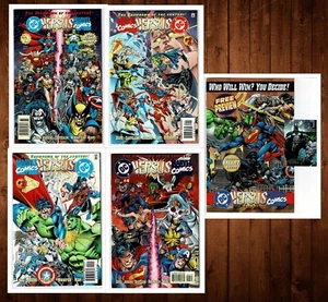 🔥DC Versus Marvel Comics #1-4 + Preview & Card! *NM* Complete 1996 U-19 - Picture 1 of 6