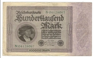 Banknote Deutschland - Weimarer Republik - Reichsbanknote - 100000 Mark - 1923 - Picture 1 of 2