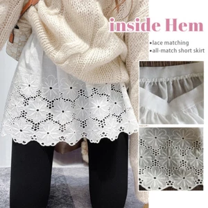 Women Skirt Shirt Extenders Adjustable Mini Lace Layering Fake Top Lower Sweep - Picture 1 of 12