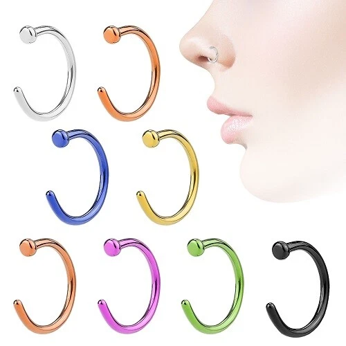 Nasenpiercing Nasenring Fake Nose Hoop Schmuck Klemm Piercing Hufeisen Ring - Bild 1 von 1