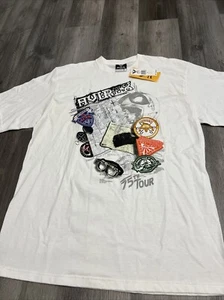 VINTAGE Avirex Shirt Adult XL White Hip Hop Rap Rapper Music Y2K Patches Mens - Picture 1 of 6