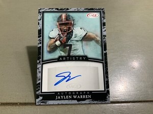 2022 SAGE ARTISTRY RC AUTOGRAPHED CARD JAYLEN WARREN PITTSBURG STEELERS GRAY