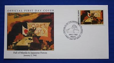 Marshall Islands (298) 1992 WWII: Fall of Manilla to Japanese Forces FDC - Image 1 of 2