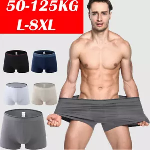 3PCs Men's Boxer Briefs Underwear Fat Underpants Shorts Cotton Oversized Trunk - Picture 1 of 25