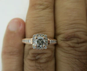10K Rose Gold Diamond Engagement Ring Center=1/2 Carat F-VS2 Value=$7,500 - Picture 1 of 13