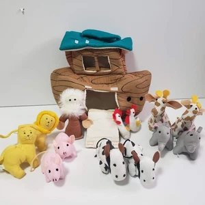 Noah's Ark Plush Stuffed Boat and Animals Playset Lions Pigs Elephants Cows - Picture 1 of 15