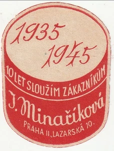 Cecoslovacchia - Etichetta Anniversario J. Minarikova 1945 - Foto 1 di 1