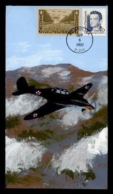 DR WHO 1990 FDC GREAT AMERICANS CHENNAULT HAND PAINTED AFDCS CACHET COMB M56238 - Image 1 of 2