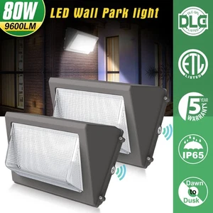 2-PACK 80W LED Wall Pack Light With Photocell Outdoor Security Area Light IP65 - Picture 1 of 12