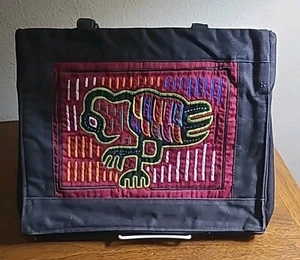 Bolso textil vintage (década de 1980) bordado a mano Kuna Mola con apliques de arte popular - Imagen 1 de 12