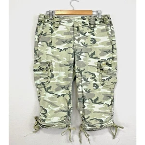 VINTAGE Y2K Camo Cargo Military Crop Pants Womens L 34 x 18" Low Rise Grunge - Bild 1 von 13