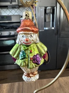 "Adorno de vidrio Inge Glas Espantapájaros Halloween/Navidad nuevo con etiquetas 4""" - Imagen 1 de 5