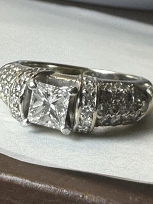 18k White Gold Diamond Engagement Ring Stunning Hearts On Fire Size 7.5 - Image 1 of 2