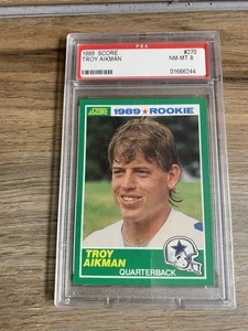 Score 1989 - Troy Aikman #270 PSA 8 - Foto 1 di 2